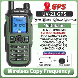 Baofeng UV-21 PRO GPS 워키 토키 멀티 밴드 무선 복사 주파수 장거리 Type-C 업그레이드 UV 17 PRO GPS Ham 양방향 라디오