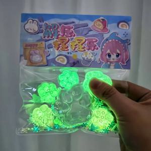 빛나는 고양이 발 Squishy Fidget 장난감 스트레스 릴리프 긴장 장난감 끈적 끈적한 감압 꼬집는 고양이 발톱 부드러운 짜기 장난감 어린이를위한