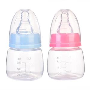 60ML 아기 신생아 미니 휴대용 수유 병 BPA 무료 안전 유아 간호 젖꼭지 케어 피더 과일 주스 우유 병