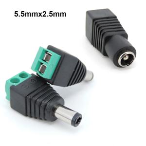 5pcs 12V 2.5x5.5mm 5.5*2.5mm DC 전원 남성 여성 플러그 잭 어댑터 커넥터 케이블 터미널 CCTV 카메라 LED 빛 W1