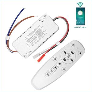 2.4G 지능형 LED 드라이버 원격 제어 전원 공급 장치 디밍 및 색상 변경 가능 변압기는 LED 테이프(12-24-40-60W)X2에 연결됩니다.