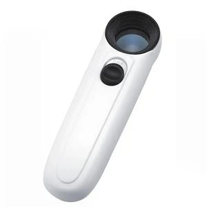 2개의 LED 조명 식별 보석 다이아몬드 옥 거울 HD 돋보기가 있는 40X 휴대용 돋보기
