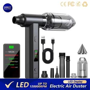 LED 디스플레이 120000 RPM 브러시리스 제트 팬 전기 공기 먼지 떨이 미니 터보 팬 먼지 제거 제트 건식 송풍기 휴대용 압축