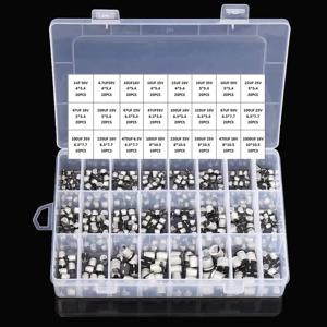 1UF~1000UF 6.3V-50V 400Pcs 24Value SMD 알루미늄 전해 커패시터 분류 키트 + 박스
