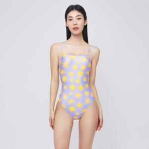 우먼 키팅플라워 V백 수영복 페일퍼플 B3SWSWS015PAP