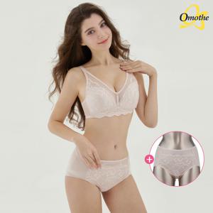 [1세트+팬티추가1종]  쉐이프커버 블루밍 레이스 브라팬티 3종 세트/라이트베이지