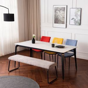 [에보니아] 디알 통세라믹 6인용식탁세트 (테이블1+의자3+벤치1)