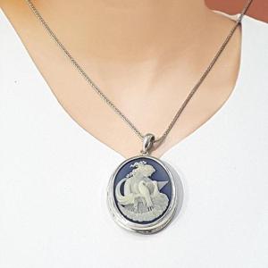 [블루케이] 실버까메오 합성석 펜던트230908-05천사