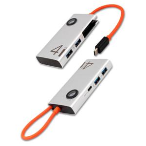 위즈플랫 WP400C 4 in 1 USB허브 USB C to USB3.0 일체형 알루미늄 방열 과전압 과전류 과열보호