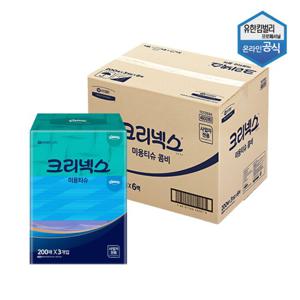 크리넥스 천연펄프 미용티슈 200매 콤비 3개입 x 6팩 4600161