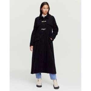 라움 여성  FORTE FORTE 블랙 단색 울캐시미어혼방 더플코트 CWCO2F268BK