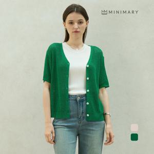[미니마리] 브이단추반팔가디건 (MM42CD05)