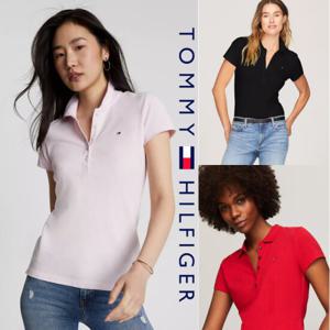 타미힐피거 TOMMY HILFIGER 76J3073 여자 슬림 스트레치 코튼 반팔 폴로 셔츠