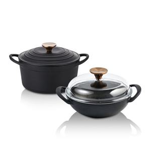 베카 시즈닝 무쇠냄비 핵심2종 (20cm 양수냄비+알라딘팟18cm)