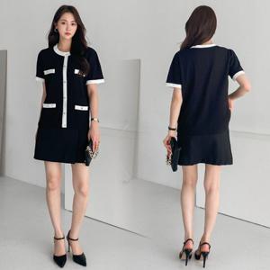 [아이우먼]위쉬몰 BN 골지트위드반팔티셔츠(G887H406) 빅사이즈