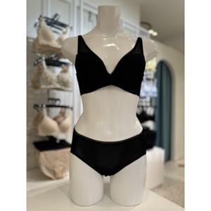 엘르이너웨어 세미 딥브이 블랙 메쉬 브라팬티세트 EDWBR564BK EDWBP564BK