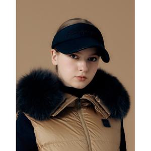 헤지스 골프 여성 24FW 블랙 자수포인트 선바이저 HWHE4F504BK