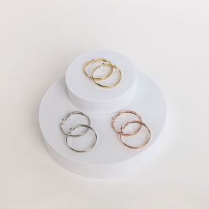 [알티피아](시후주얼리) 4cm 큰 베이직 기본 링 귀걸이 EB893E