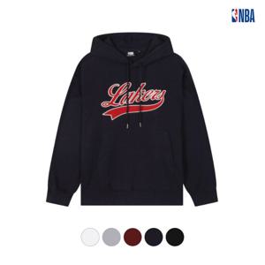 [엔비에이]공용 오버핏 LAL 레터링 빅 로고 후드 티셔츠 N243TH