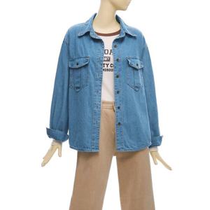 [블루레이스]더블플랩포켓데님블라우스_B4F1BL5061