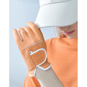 닥스 골프 여성 24SS PREMIUM 오렌지 여성 양가죽 양손 골프장갑 DNGV4E201O2