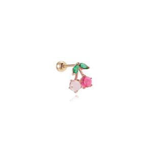 [티르리르] 14K 핑크골드 딜리셔스 더블체리(WHITE&PINK) 피어싱 TEPK4P00206M(PC)-3