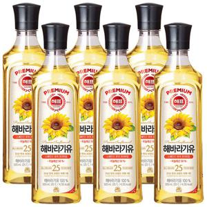 해표 해바라기유 500ml 6개
