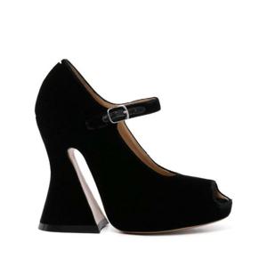 [MAISON MARGIELA] 여성 펌프스 125mm 벨벳 peeptoe 샌들 S58WL0263P1788 T8013 블랙 /9