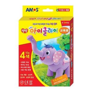 아모스 탱탱아이클레이 4색 칼라 10g 교육용 12개입