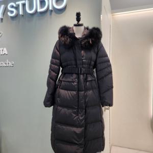 [수스]폭스퍼 슬림벨티드  덕다운패딩 Y244NJDB52 /블랙,베이지
