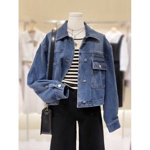 [숲]크롭 투포켓 오버핏  청자켓 SB3DJ80D