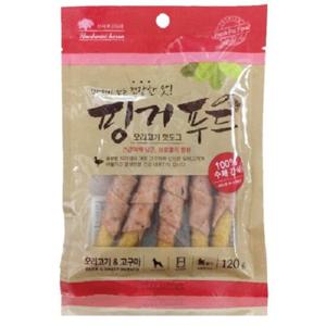 [엔터펫]핑거푸드 국산수제간식120g(오리고기 핫도그)