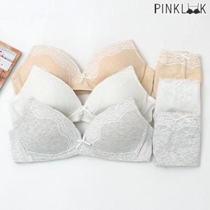 [핑크룩] 허쉬코튼 노와이어 브라팬티 6종세트