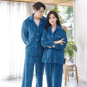 핑크존 실키밍크 카라 상하세트 커플용