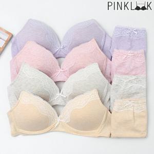 [핑크룩] 라떼코튼 노와이어 브라팬티8종세트