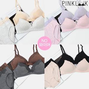 [핑크룩] ABC컵 편안함 노와이어 코튼브라팬티 4종세트+선물