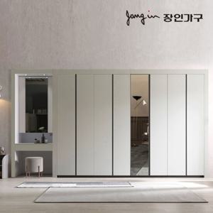 장인가구 단테 슬림 미러 화장대 파우더 붙박이장 10cm