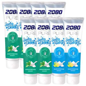 2080 퓨어 베이킹소다 담은 치약 120g 4개 레몬라임/클린민트