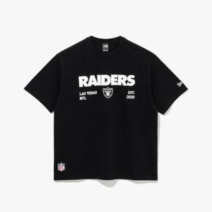 뉴에라반팔티 CQK 14536431 NFL 라스베이거스 레이더스 팀 로고 티셔츠 블랙