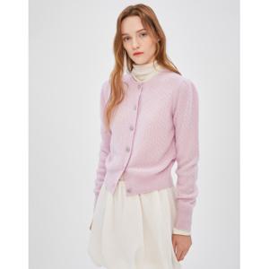 질스튜어트 뉴욕 여성 24FW 캐시미어 30% 핑크 레귤러핏 크리스탈 버튼 긴팔 가디건 JSSW4D813P1