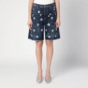 MARC JACOBS Denim Bermuda shorts with daisy sequins 2S5RBT047D08CO/Q_MARC-488