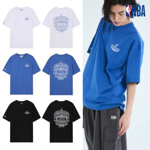 NBA N242TS061P 공용 루즈핏 GSW 챔피언십 드로잉 반팔 티셔츠 STG