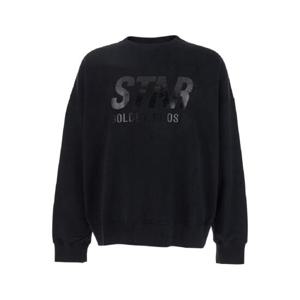 GOLDEN GOOSE STAR UNISEX BOXY CREWNECK SWEATSHIRT - 솔리드 로고 프린트 코튼 플리스 GUP01992P00180390100