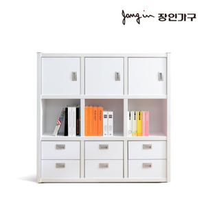 장인가구 마카롱 1200 3단 콤비 책장