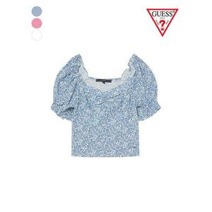 [게스]백 스모킹 반팔 퍼프소매 블라우스 YN2W4265
