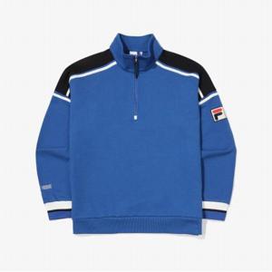 [FILA] 유니 루즈핏 화이트락 하프집 맨투맨 (FS2POE4121X_DBU)