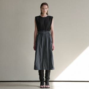 [나인][나인](OP-6162)JERSEY MIX TAFFETAS DRESS