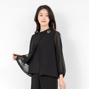 [모슬린]엄마옷 라운드 쉬폰소매 날개 블라우스 BL502274 마담/