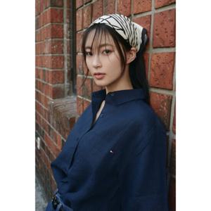 [타미힐피거여성]  T22F3WSH093WT1 (4종) 박시 크롭 린넨 셔츠