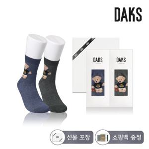 닥스양말 신사 면 중목 곰돌이 2족세트 DK24360